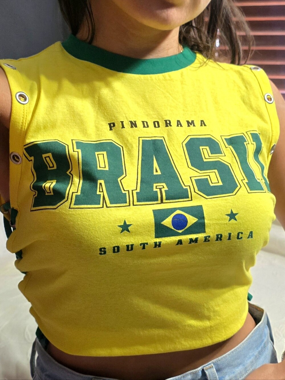 Brazil Fifa World Cup Soccer Top Green Yellow Shirt Jersey